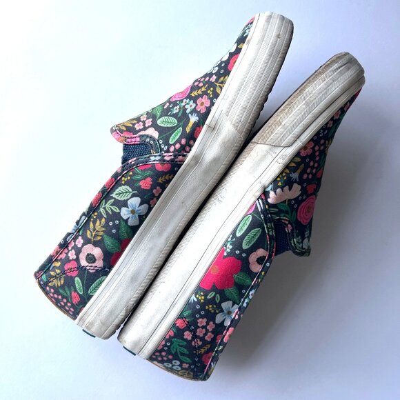 Keds x Rifle Paper Co Double Decker Wild Rose Canvas Slip-On, Sz 8.5 - Picture 3 of 11